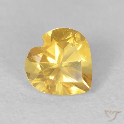 Citrino Dourado médio Natural 0.45ct, Coração, VVS-VS