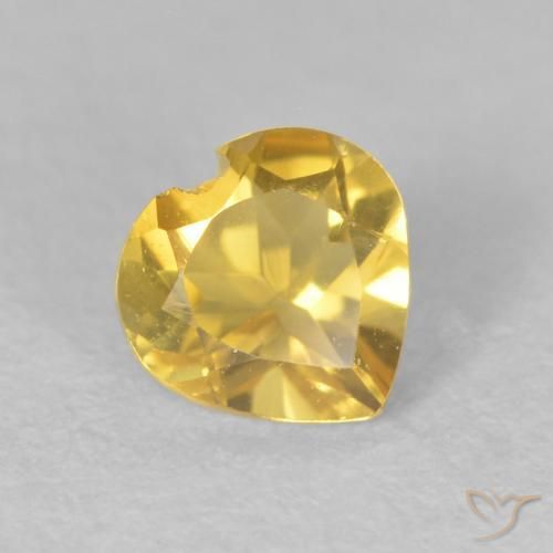 0.47ct Natural Dourado médio Citrino, Coração, VS