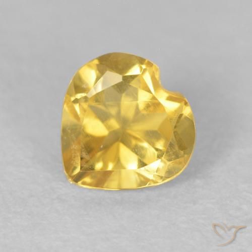0.50ct Natural Laranja Dourada Citrino, Coração, VS