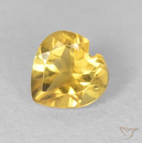 0.45ct Natural Dourado médio Citrino, Coração, VS