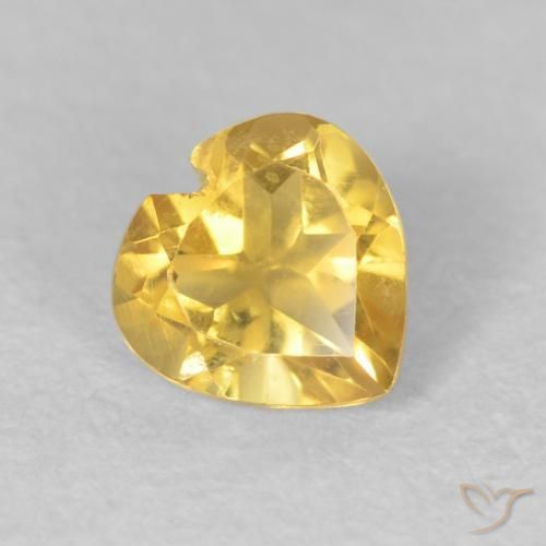 Citrino Dourado médio Natural 0.45ct, Coração, VS