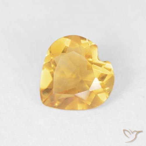 0.35ct Natural Laranja Dourada Citrino, Coração, VVS