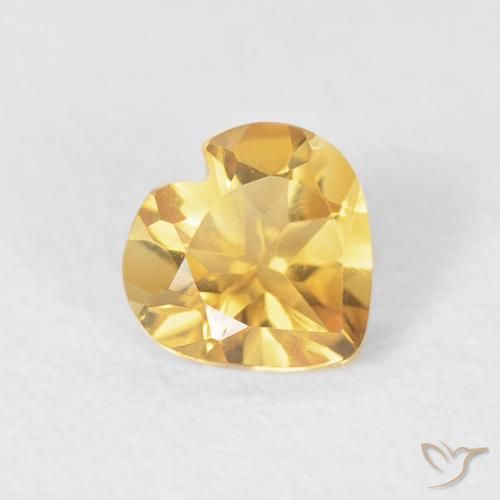 Citrino Ouro Natural 0.39ct, Coração, VVS