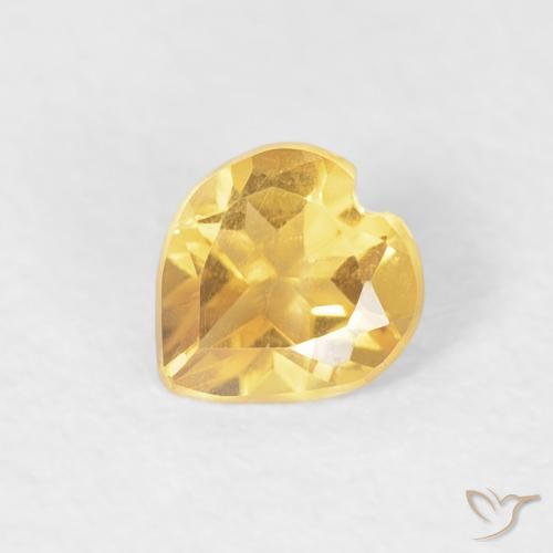 0.32ct Natural Laranja Dourada Citrino, Coração, VVS