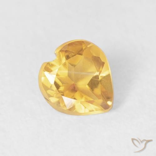 Citrino Laranja Dourada Natural 0.32ct, Coração, VVS