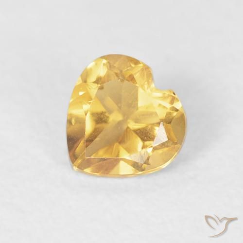 0.39ct Natural ouro médio Citrino, Coração, VVS