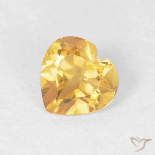 0.38ct Natural ouro médio Citrino, Coração, VVS