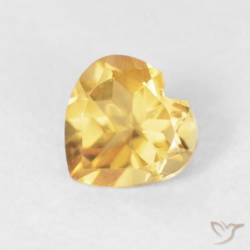 0.44ct Natural ouro médio Citrino, Coração, VVS