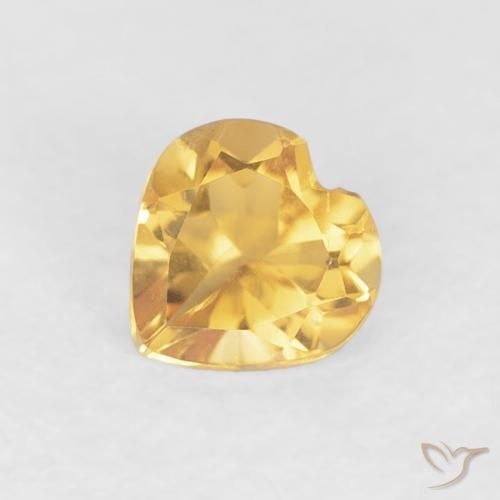 0.42ct Natural ouro médio Citrino, Coração, VVS