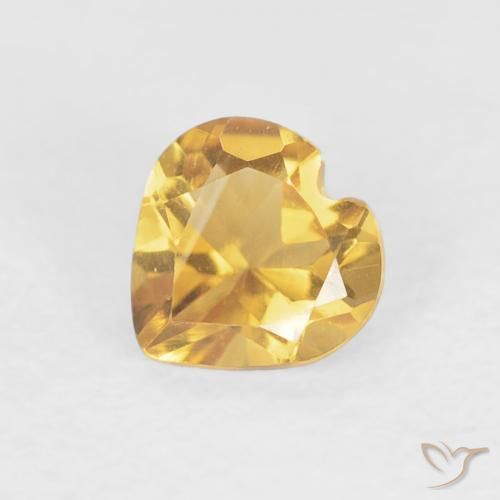 0.41ct Natural ouro médio Citrino, Coração, VVS