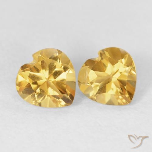 1.43ctw Natural Dourado Citrino, Coração, VVS-VS