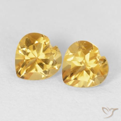 Pedras preciosas de Citrino Dourado natural de 1.43 ct, Coração, VVS-VS