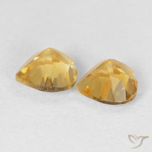 Pedras preciosas de Citrino Dourado natural de 1.43 ct, Coração, VVS-VS