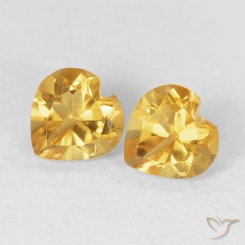 0.95ctw Natural Dourado Citrino, Coração, VVS-VS