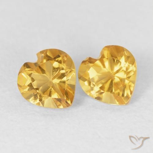 Pedras preciosas de Citrino Dourado natural de 0.95 ct, Coração, VVS-VS