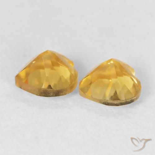 Pedras preciosas de Citrino Dourado natural de 0.95 ct, Coração, VVS-VS