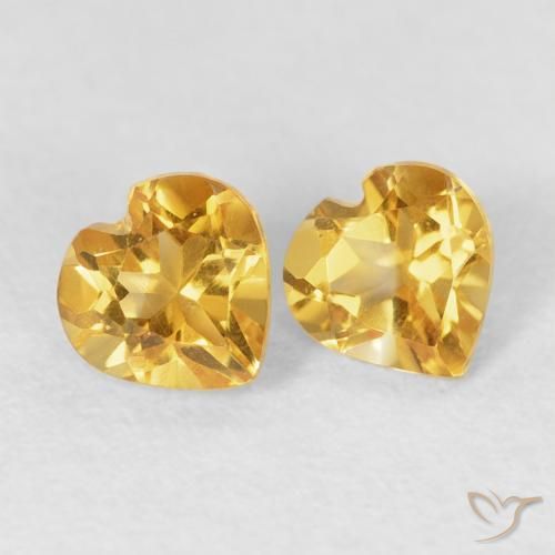 Pedras preciosas de Citrino Dourado natural de 0.82 ct, Coração, VVS-VS
