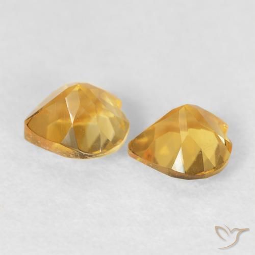 Pedras preciosas de Citrino Dourado natural de 0.82 ct, Coração, VVS-VS