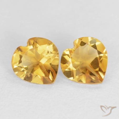 Pedras preciosas de Citrino Dourado natural de 1.14 ct, Coração, VVS-VS