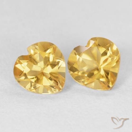 1.42ctw Natural Ouro Citrino, Coração, VVS-VS