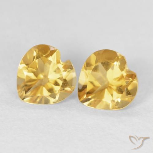 Pedras preciosas de Citrino Ouro natural de 1.42 ct, Coração, VVS-VS
