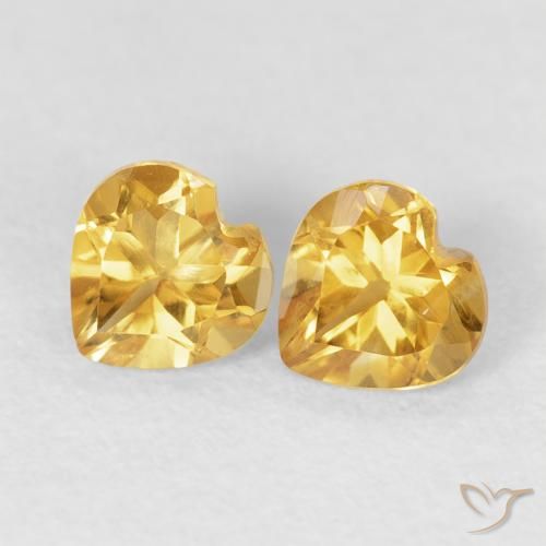 0.90ctw Natural Dourado Citrino, Coração, VVS-VS