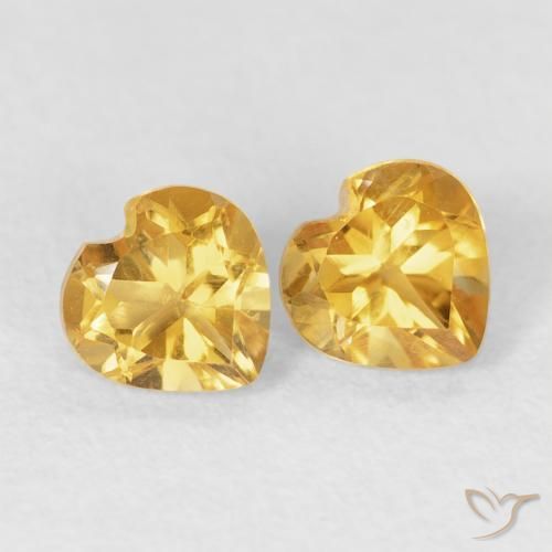 Pedras preciosas de Citrino Dourado natural de 0.90 ct, Coração, VVS-VS