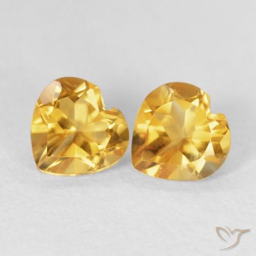 1.48ctw Natural Dourado Citrino, Coração, VVS-VS