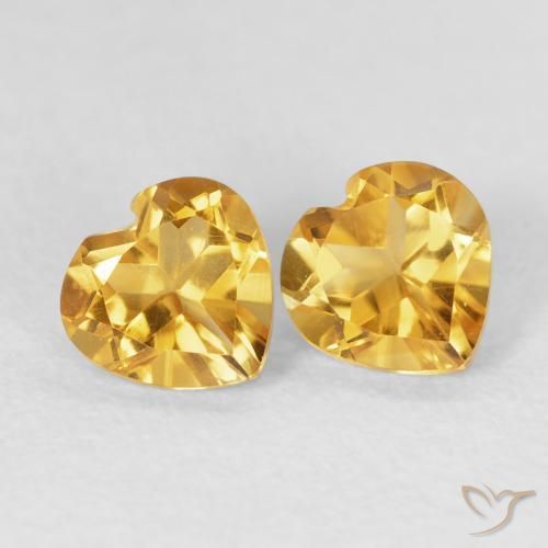 Pedras preciosas de Citrino Dourado natural de 1.48 ct, Coração, VVS-VS