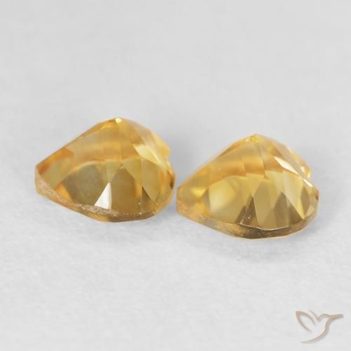 Pedras preciosas de Citrino Dourado natural de 1.48 ct, Coração, VVS-VS