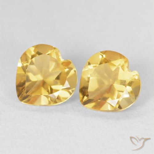 1.59ctw Natural Dourado Citrino, Coração, VVS-VS