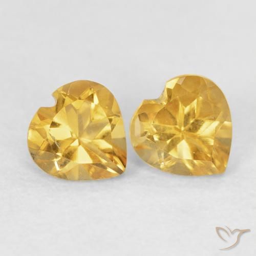 Pedras preciosas de Citrino Dourado natural de 0.88 ct, Coração, VVS-VS