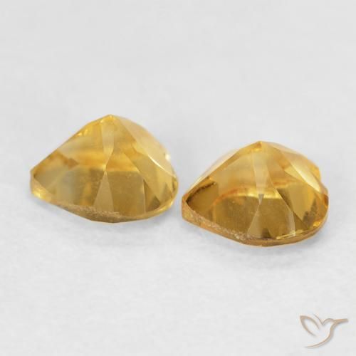 Pedras preciosas de Citrino Dourado natural de 0.88 ct, Coração, VVS-VS