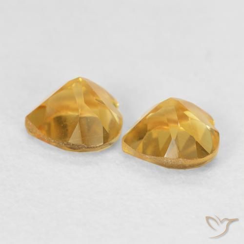 Pedras preciosas de Citrino Dourado natural de 0.90 ct, Coração, VVS-VS