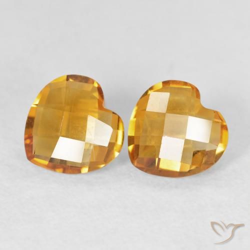 1.29ctw Natural Laranja-dourado médio Citrino, Coração, VVS-VS