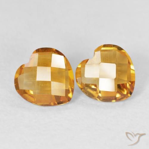 Pedras preciosas de Citrino Laranja-dourado médio natural de 1.29 ct, Coração, VVS-VS