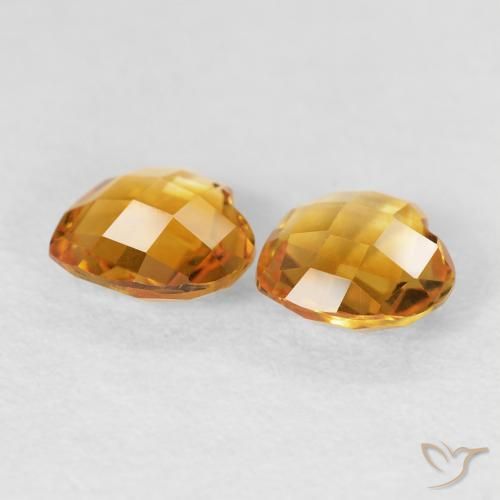Pedras preciosas de Citrino Laranja-dourado médio natural de 1.29 ct, Coração, VVS-VS