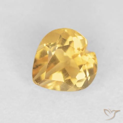 0.48ct Natural ouro médio Citrino, Coração, VVS