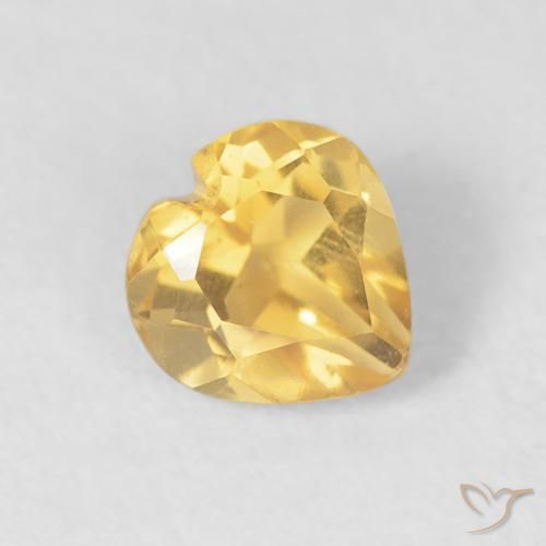 Citrino ouro médio Natural 0.48ct, Coração, VVS