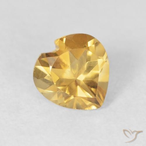 Citrino ouro médio Natural 0.72ct, Coração, VVS
