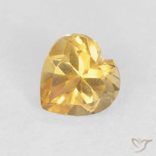0.45ct Natural ouro brilhante Citrino, Coração, VVS