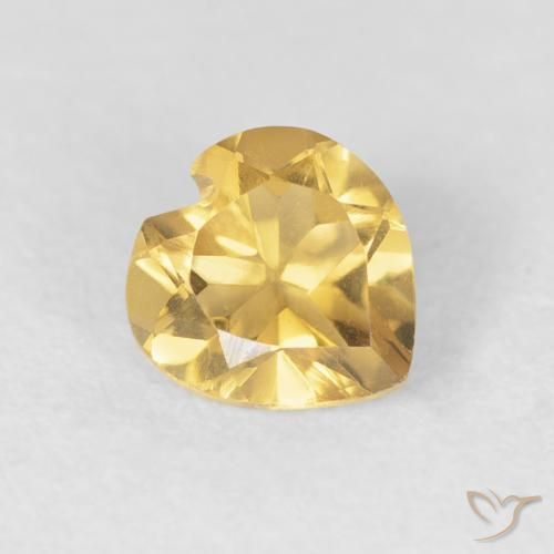 0.67ct Natural ouro profundo Citrino, Coração, VVS