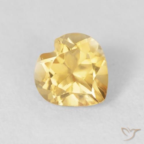 Citrino ouro brilhante Natural 0.74ct, Coração, VVS
