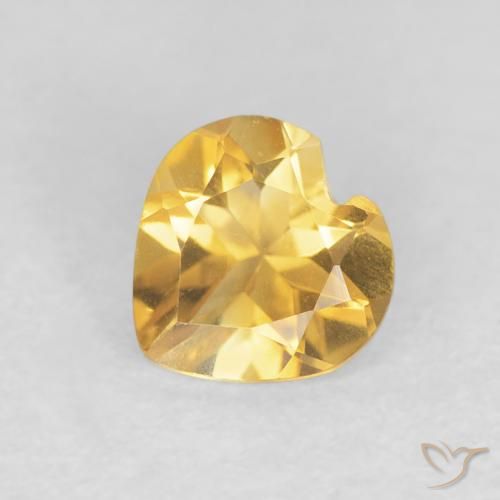 0.60ct Natural ouro brilhante Citrino, Coração, VVS