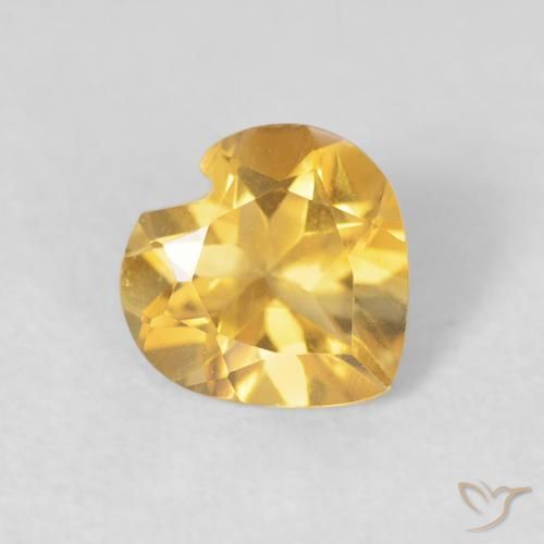 Citrino ouro brilhante Natural 0.60ct, Coração, VVS
