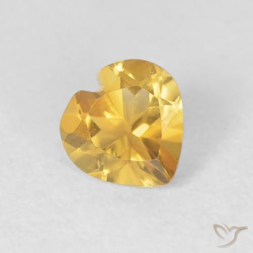 0.64ct Natural ouro médio Citrino, Coração, VVS