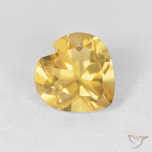 Citrino ouro brilhante Natural 0.81ct, Coração, VVS