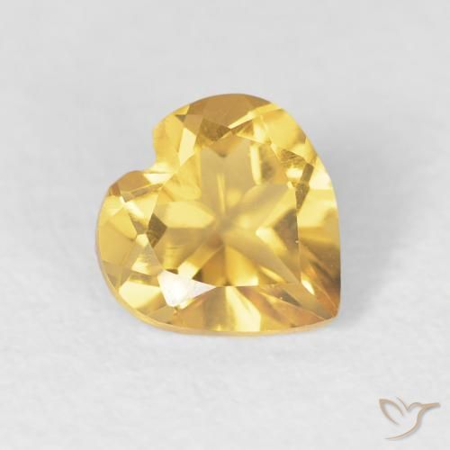 0.66ct Natural Laranja Dourada Citrino, Coração, VVS