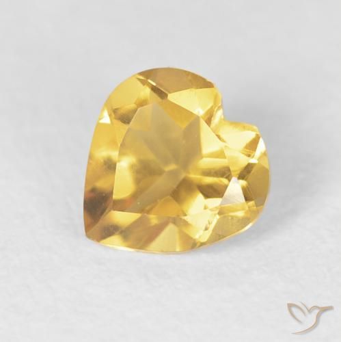 Citrino Laranja Dourada Natural 0.66ct, Coração, VVS