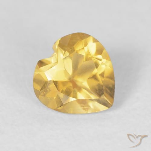 Citrino ouro médio Natural 0.73ct, Coração, VVS